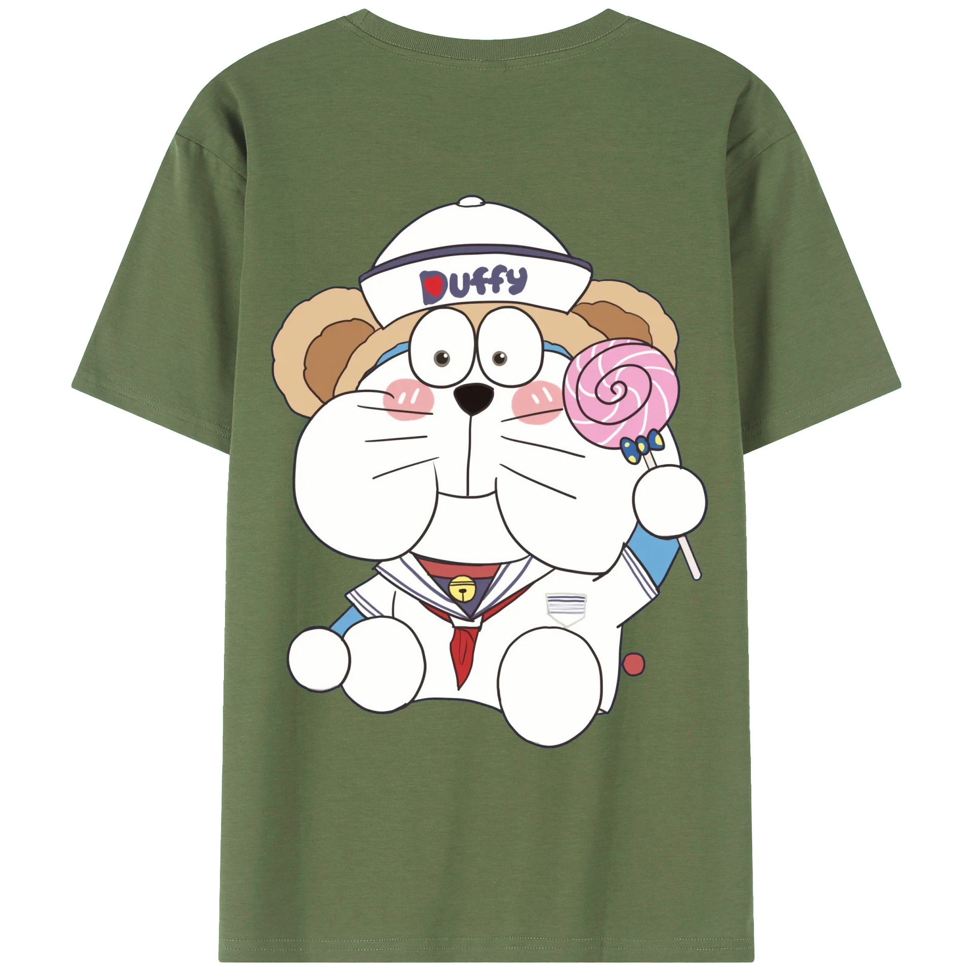 （画像用） ドラえもん Doraemon 綿100％ メンズ半袖Tシャツ（バックプリント） 通気性